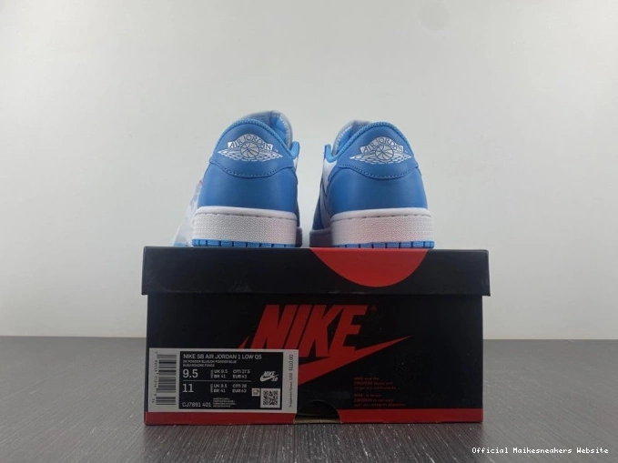 Official Maikesneakers 1 Low x UNC Air Jordan SB Nike CJ7891-401 0805